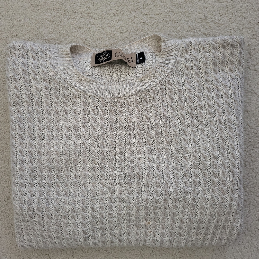 Casual Classic Men's Vintage Cable Knit Sweater Size Large